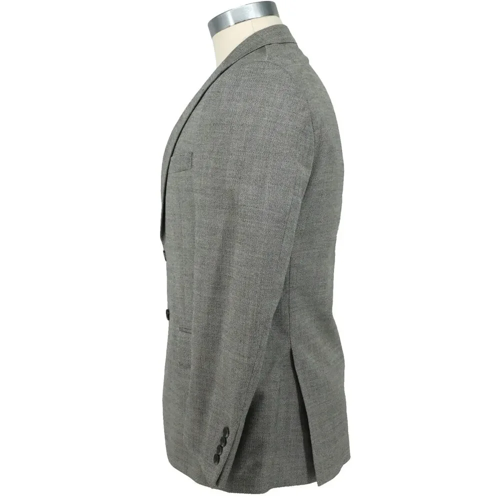 Jos A Bank Sport Coat Mens 38S Gray Silk Wool Jacket Lined Blazer Tailored Fit